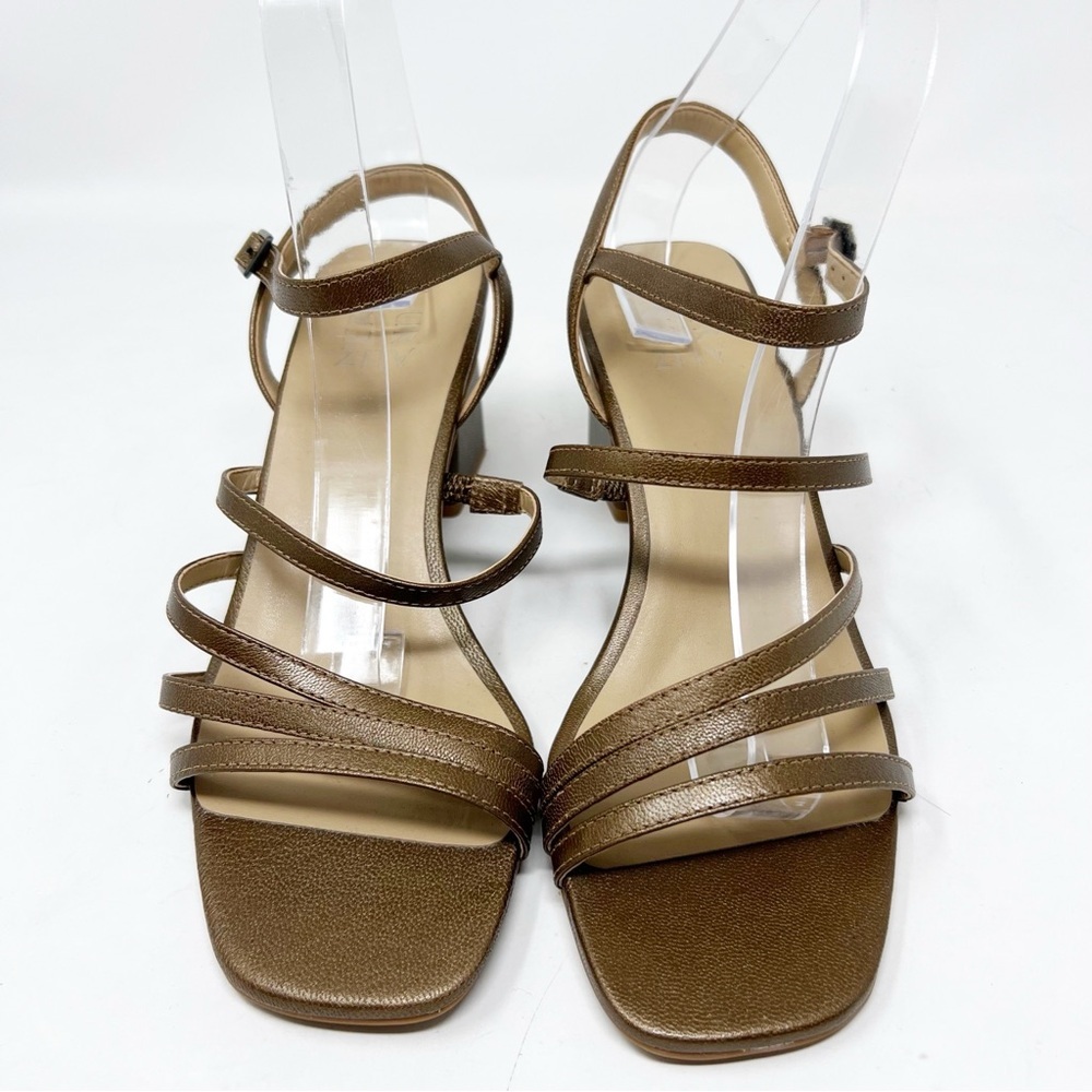 NATURALIZER NIKO BRONZE STRAPPY BLOCK HEEL SANDALS WOMENS SZ 8.5